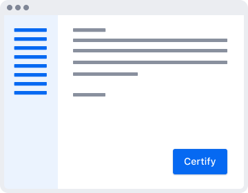 Illustration of a certify button