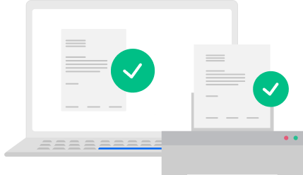 Illustration of digital and printed documents