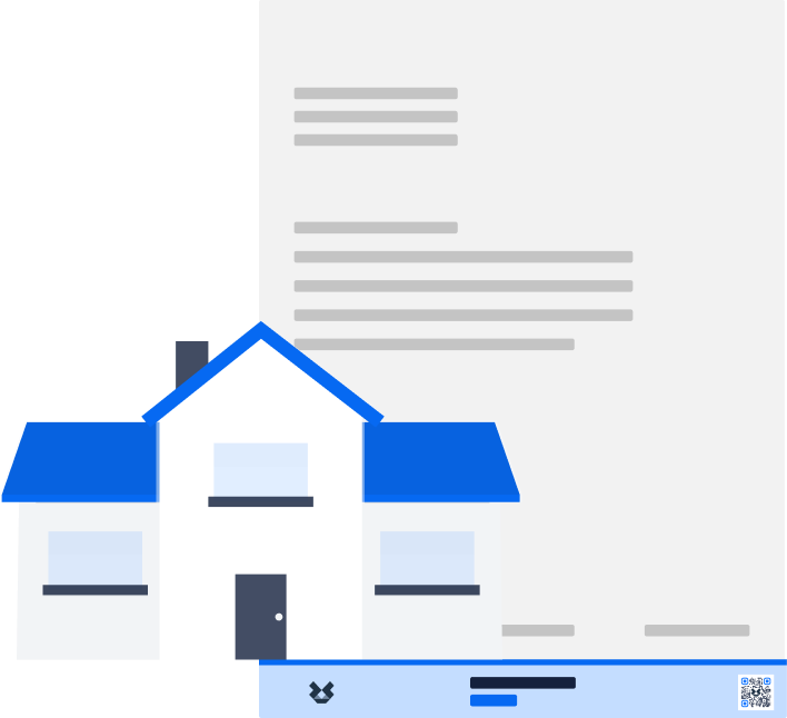Illustration of house in front of contract